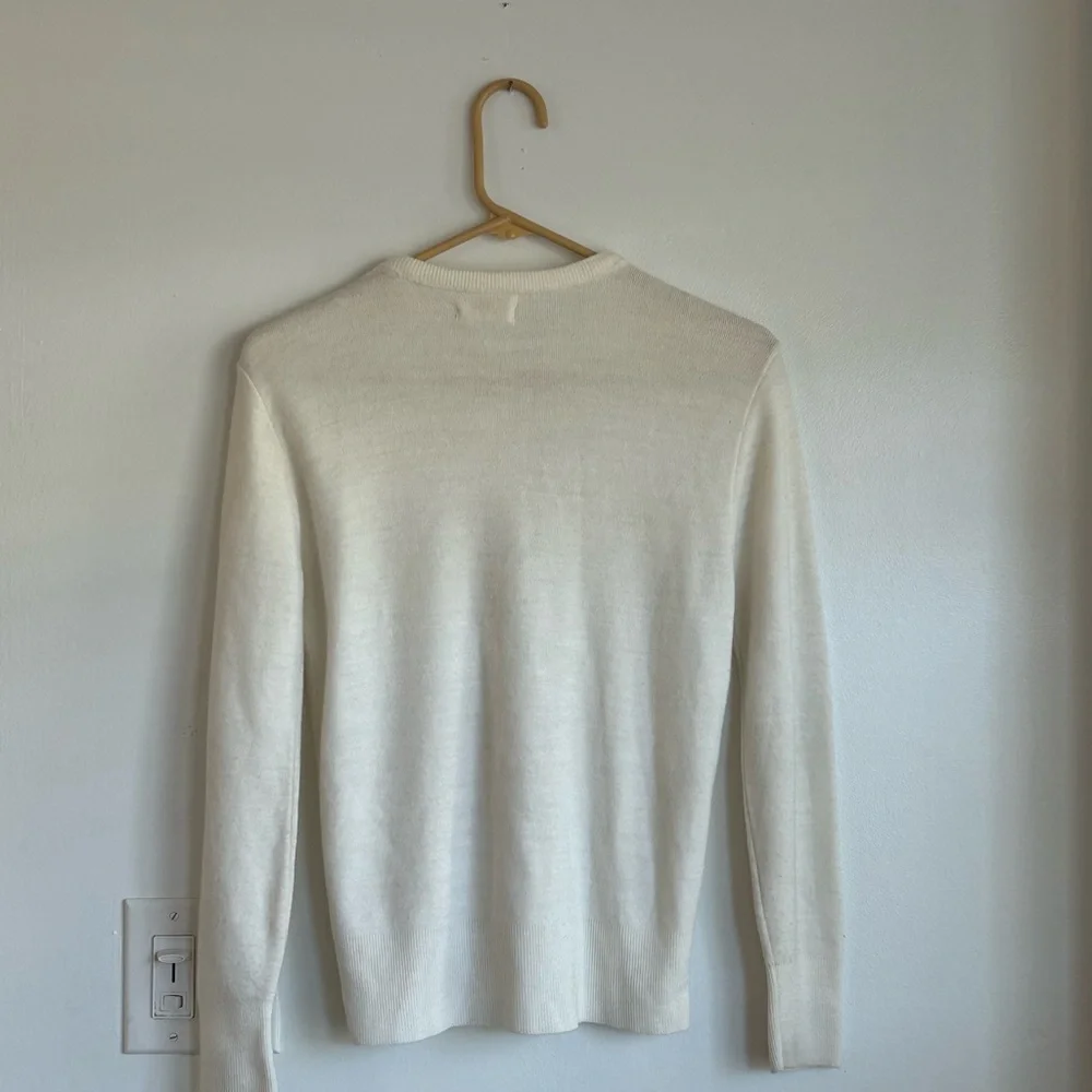 50s/60s Cream Beaded Cottagecore Cardigan Sweater Vintage Embellished - Picture 3 of 6